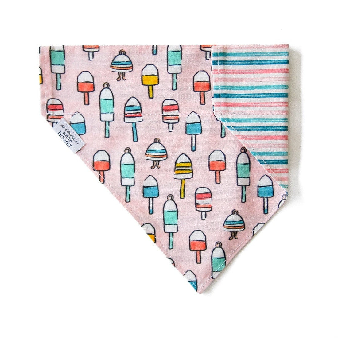 Nautical Pink Buoys Over the Collar Dog Bandana