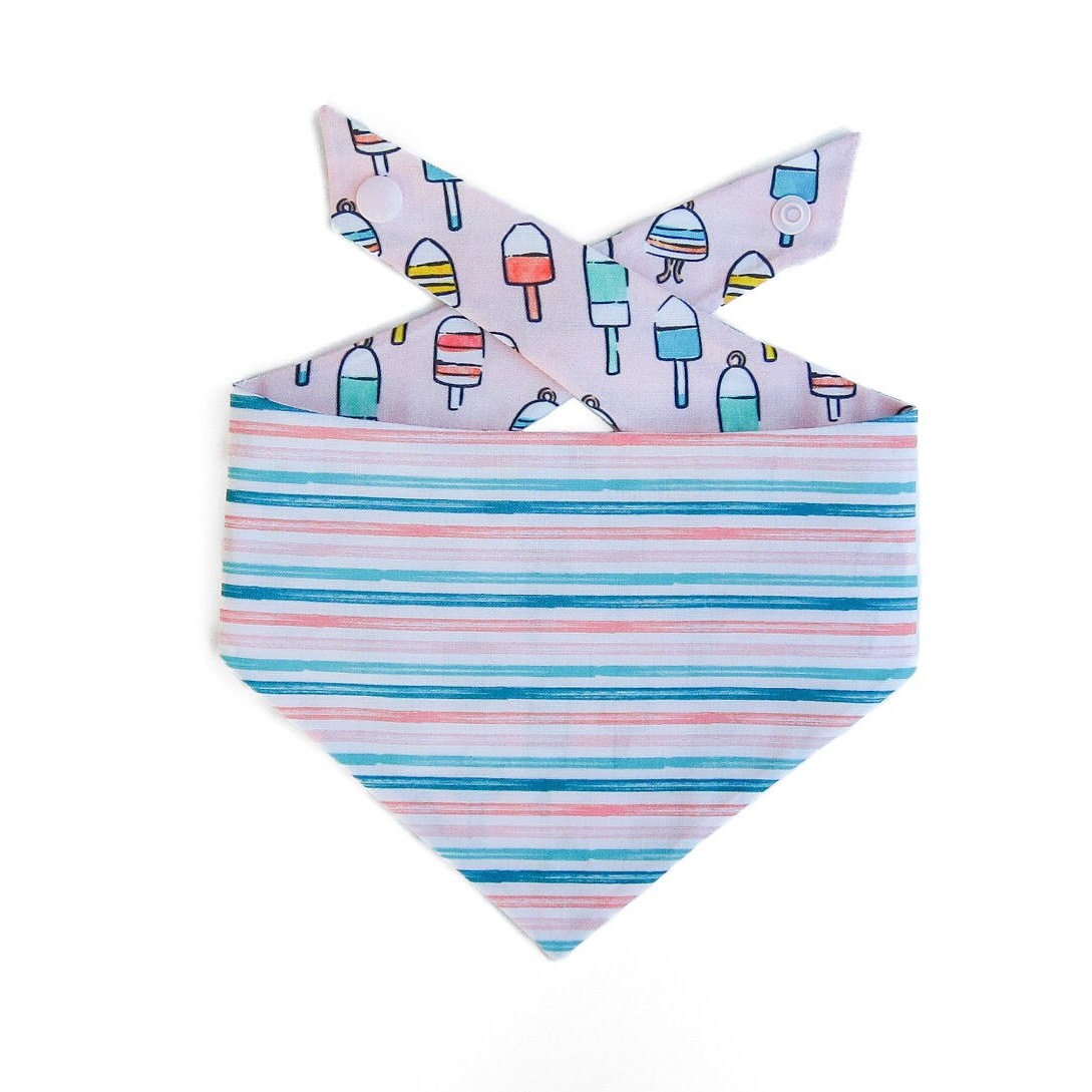 Nautical Pink Buoys Tie On Dog Bandana