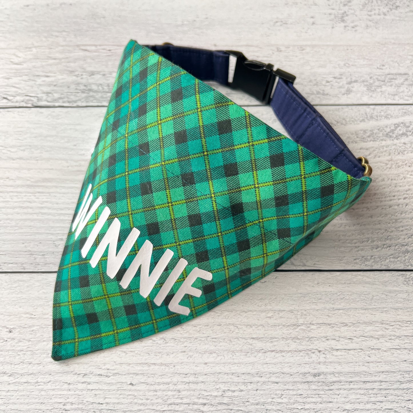 St Patrick's Day Plaid Over the Collar Dog Bandana