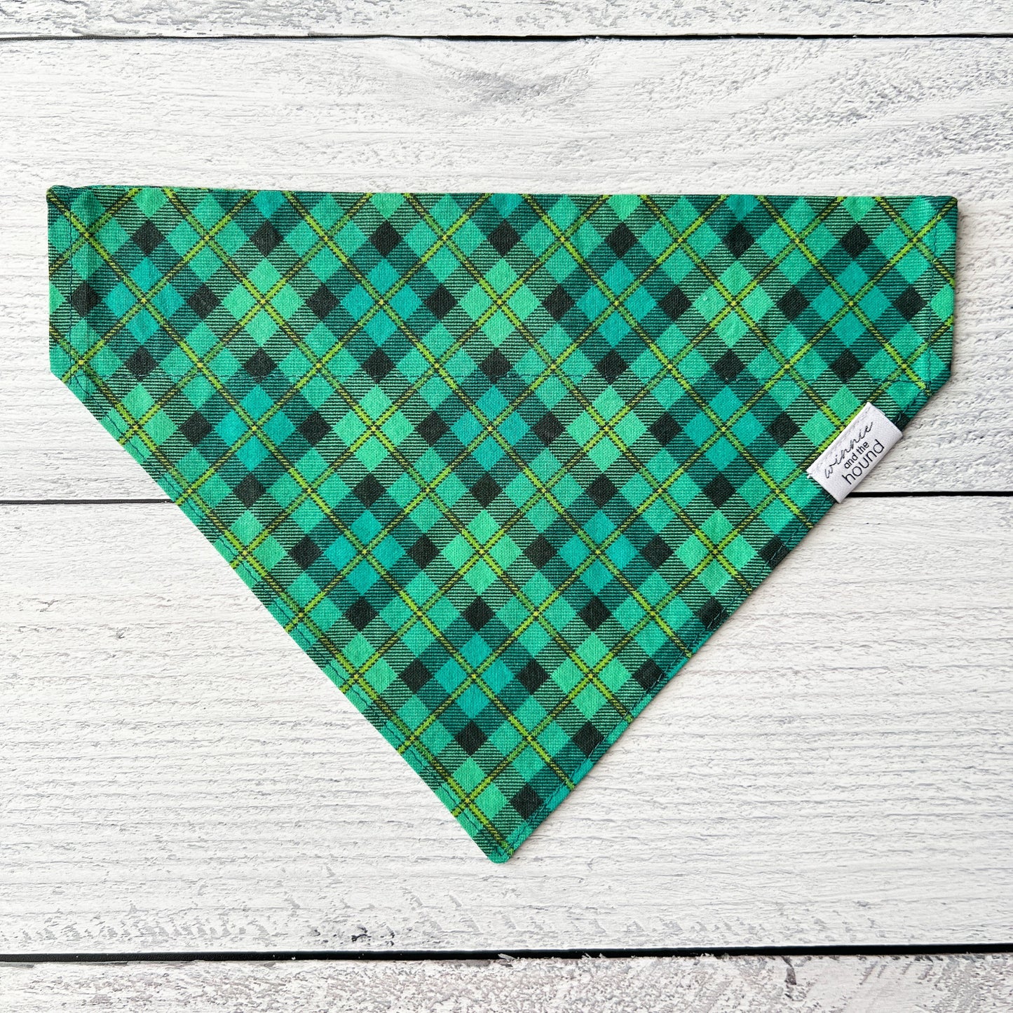 St Patrick's Day Plaid Over the Collar Dog Bandana