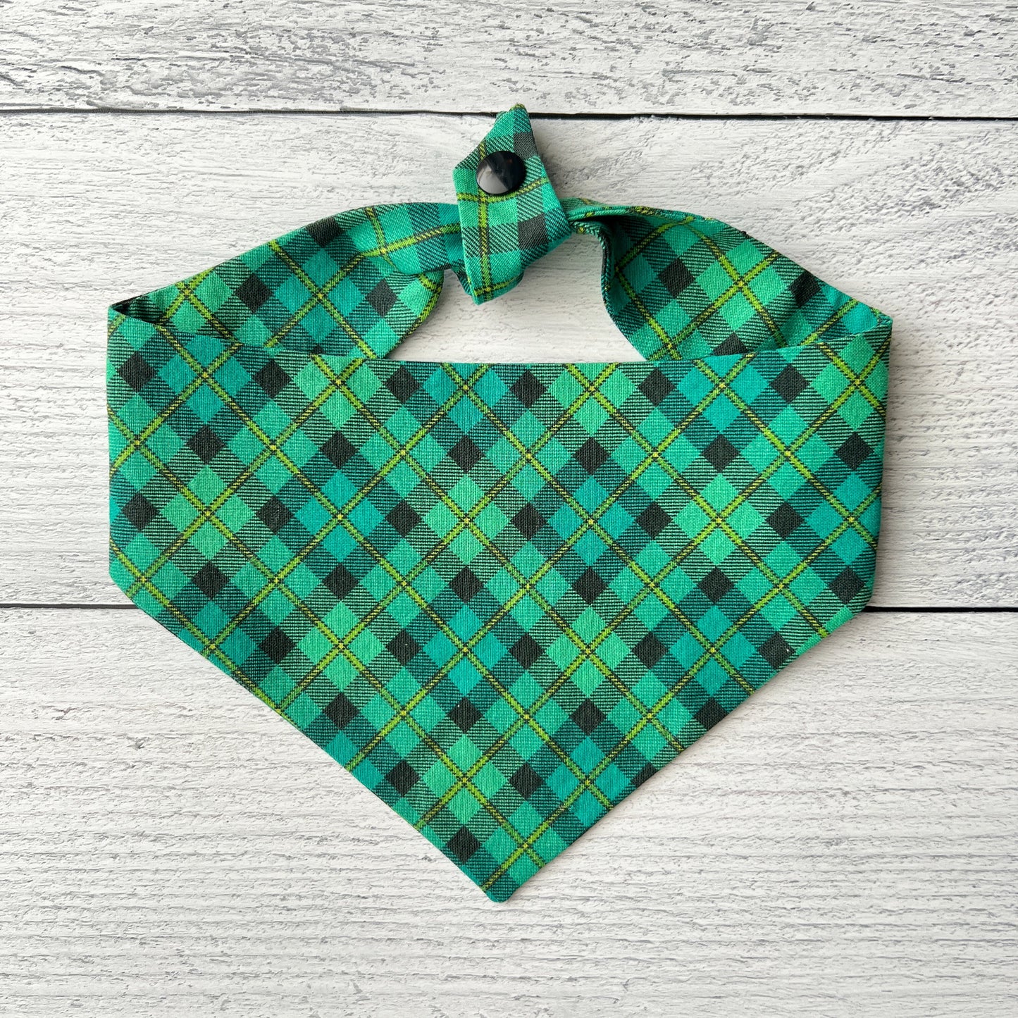 St Patrick's Day Plaid Tie On Dog Bandana