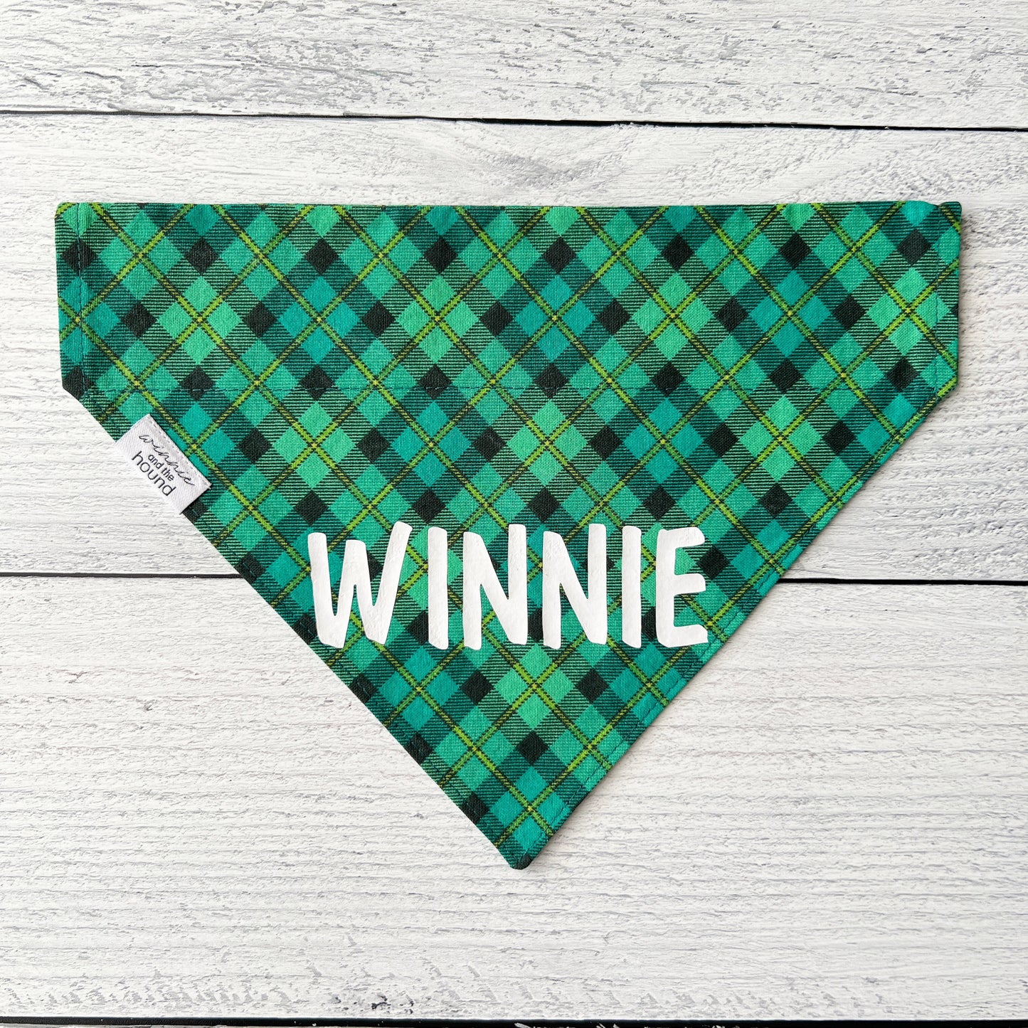 St Patrick's Day Plaid Over the Collar Dog Bandana