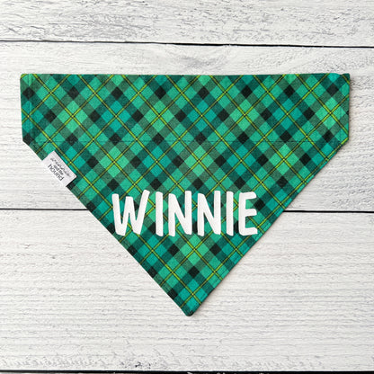 St Patrick's Day Plaid Over the Collar Dog Bandana