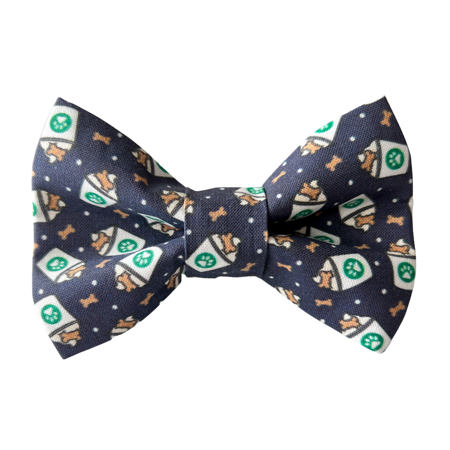 Navy Pup Cups Dog Bow Tie