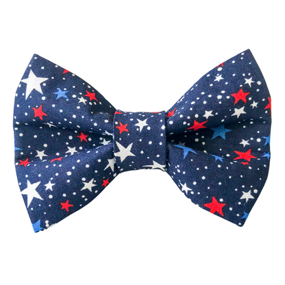 Patriotic Stars Dog Bow Tie