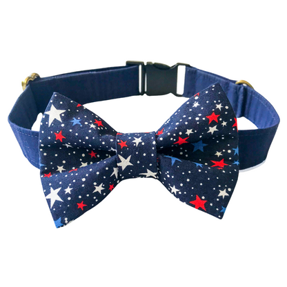 Patriotic Stars Dog Bow Tie