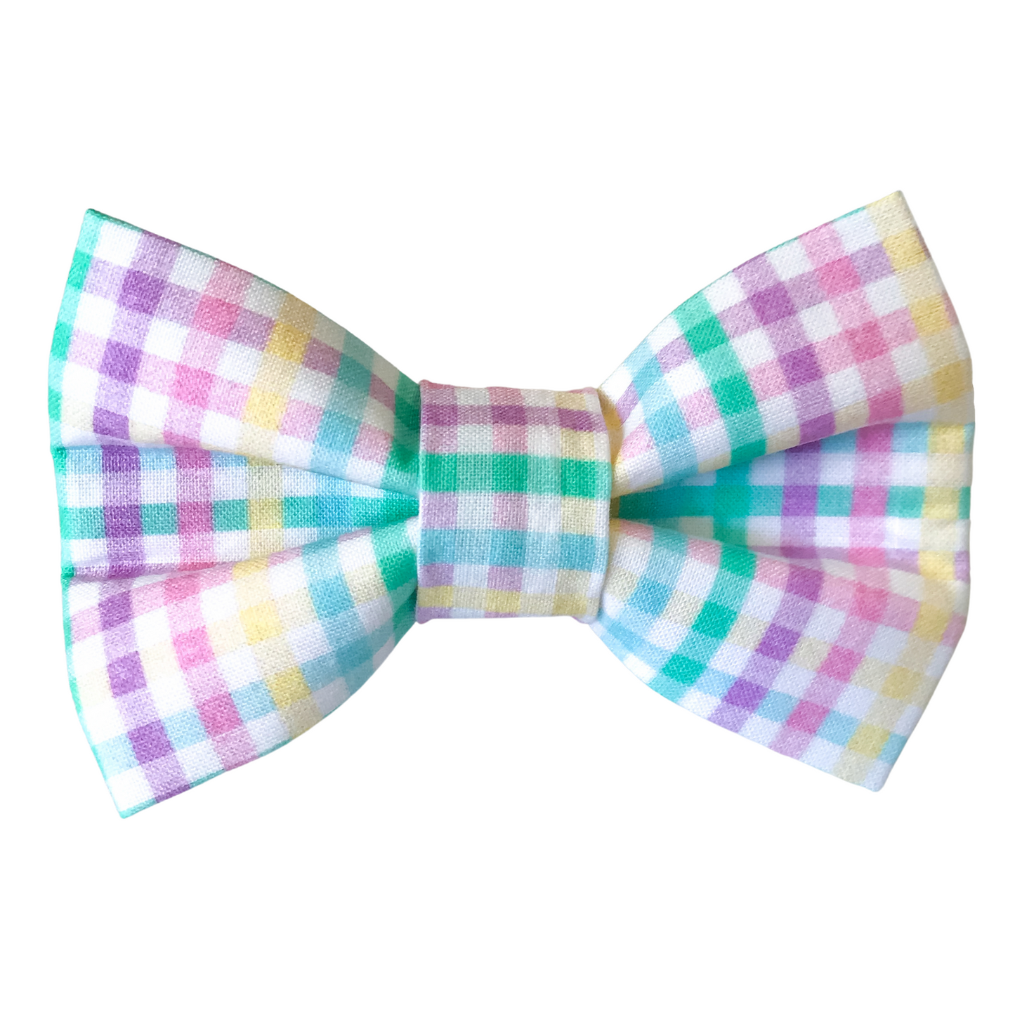 Pastel Plaid Dog Bow Tie