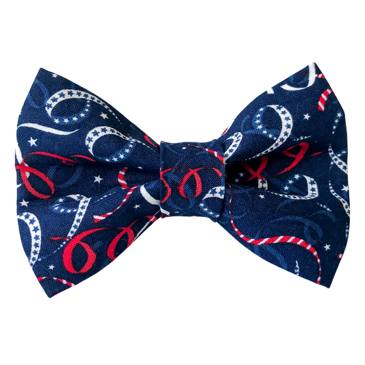 Patriotic Confetti Dog Bow Tie