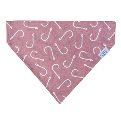 Pink Gone Fishing Over the Collar Dog Bandana